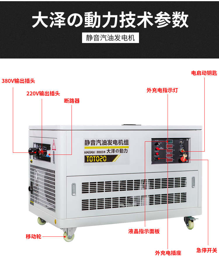 大澤動力汽油柴油發(fā)電機20kw對比